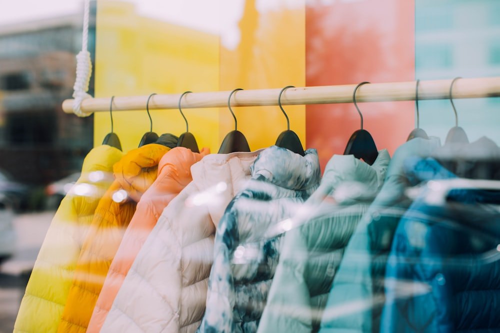 Apparel on a retail rack